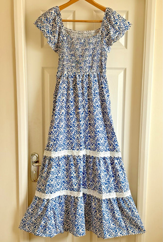 Pretty boho blue floral - pretty,