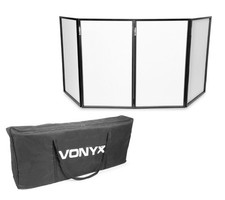 Vonyx Foldable Disco DJ Lighting Screen 4 Panel Facade Deck Stand Booth with Bag