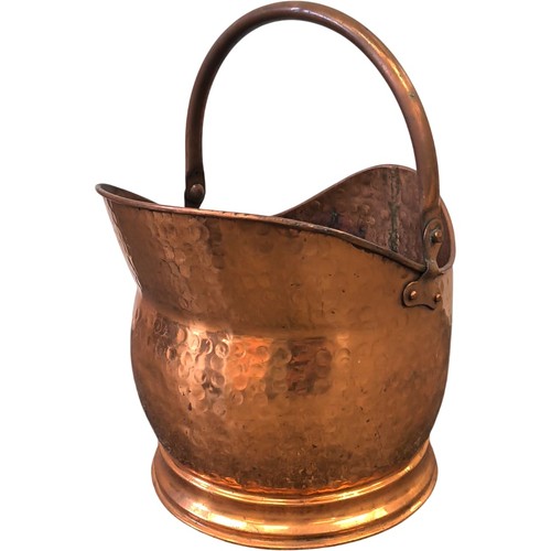 Antique copper coal scuttle - copper,