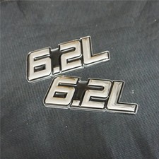 2x Chrome Silver Black 6.2L