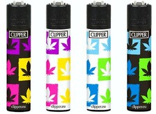 4 x Chequer Weed Rare Clippers Lighter Funny Cool Clipper Unique Lighters Gas