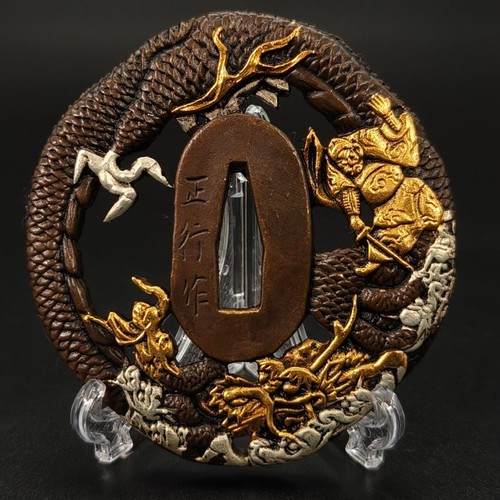 Japanese tsuba dragon design - japanese,