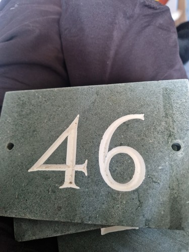 Number deep engraved - number, 46