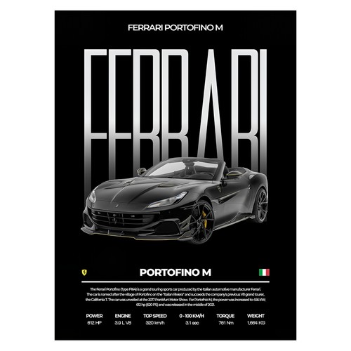 Ferrari portofino poster - ferrari,