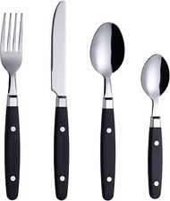 Exzact 24 PCS Cutlery Set with Rivet Craft Handles Retro Style Stainless Steel