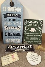 5 x Wooden Signs vintage/ Home  / man cave / garage / Shed Gift, Christmas
