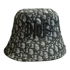 Dior Bucket Hat Black Grey Oblique Monogram Black Logo Unisex Streetwear
