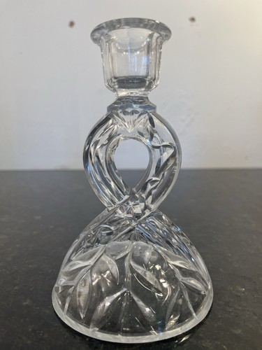 Clear glass candlestick - clear,
