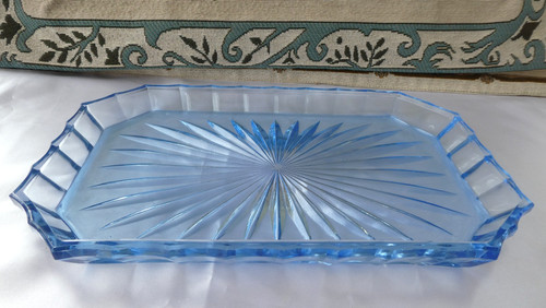 Vintage blue glass dressing - vintage,