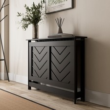 Radiator Cover Black Modern Chevron Slat Shelves MDF Cabinet Shelf Medium