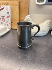 Vintage Walker & Hall Howard Pewter Glass Bottom "Time for Another" Tankard VGC