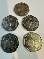 5X 2007 Isle of Man 50p TT