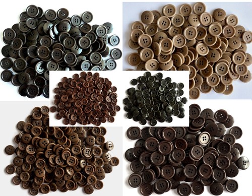 Button 15mm 20mm - brown, 4