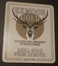 GOLDEN HILL BREWERY - EXMOOR GOLD 4.5 % - Real Ale/Beer Pump Clip Front, Homebar