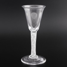 19th Century Georgian Wine Glass Opaque Twist Stem c1825