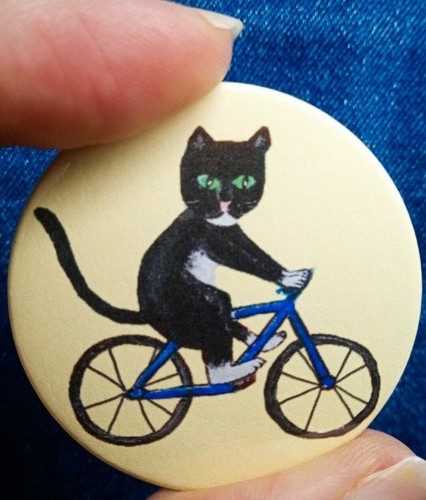 Cat bicycle badge cycling - cat,