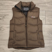 Berghaus Womens Size 12 UK Brown Down 600 FILL Gilet Waistcoat Body warmer