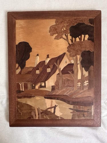 Vintage wood marquetry - vintage,