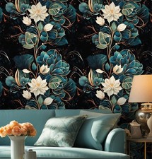 Vintage Black Gold Floral Peel