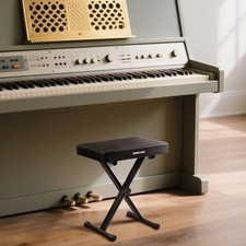 Portable Piano Bench For Auction Height Adjustable Black One Size 1 PCS
