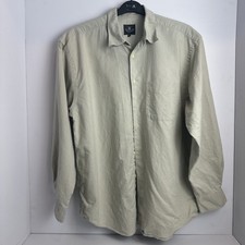 Ciro Citterio Beige Button Up Men’s Shirt 60% Linen 40% Cotton Size L