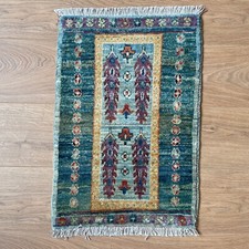 69 x 45cm Vintage Handmade Afghan Carpet Door Bath Mat Small Oriental Wool Rug