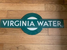 GENUINE VIRGINIA WATER RAILWAY TOTEM 92cms X 33cms 