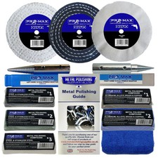 Bench Grinder Aluminium Alloy Brass Steel Metal Polishing Kit 4" x 1/2" 11pc