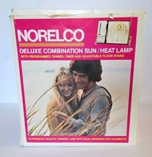 Norelco Deluxe Combination Sun/Heat Lamp Vintage Tanning Bulb Vintage With Stand