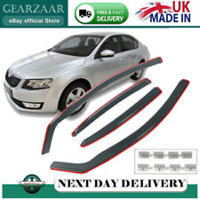 Tinted Wind Deflectors For Skoda Octavia lII MK3 5-doors 2013-2019 4-pcs + Clips