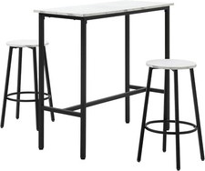 Narrow Dining Set Table White