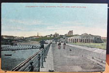 1908 Vintage Postcard Tynemouth Showing Priory & Castle Ruins