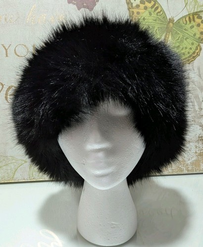 Black faux fur - fur, large
