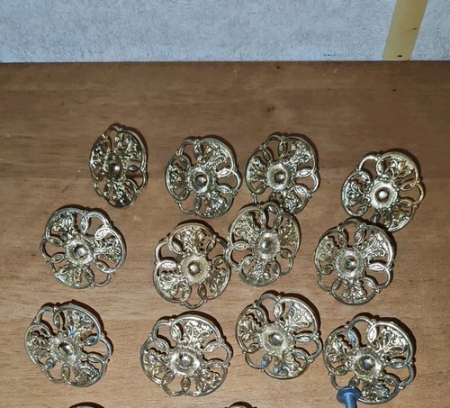 Brass filigree cupboard knob - filigree,