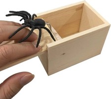 Wooden Prank Spider Scare Box