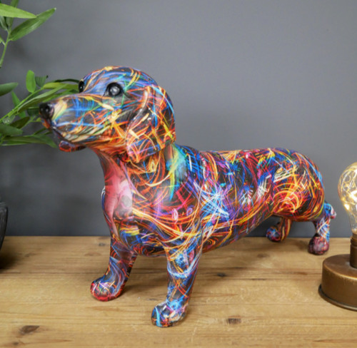 Dachshund colourful paint - dachshund,