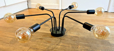Garwarm 6-Light Sputnik Ceiling Light – Black Metal Modern Chandelier E27 - Used