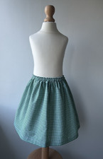 Emerald green gingham school - green,