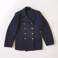 Vintage Soderbergs UPSALA 1940's NAVY PEA COAT Naval Clothing  Wool Gold Buttons