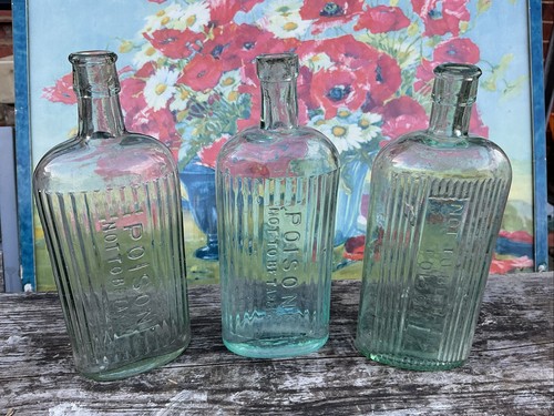 Large poison bottles ribbed - poison,