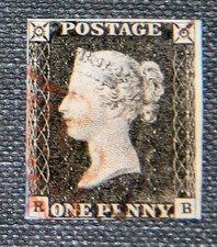 1840 penny black 3 4 - 1840, 1d