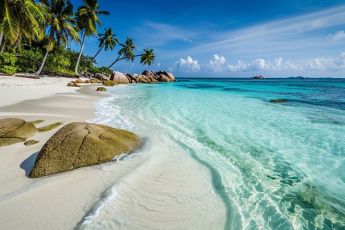 Tropical beach seascape canvas - seascape,