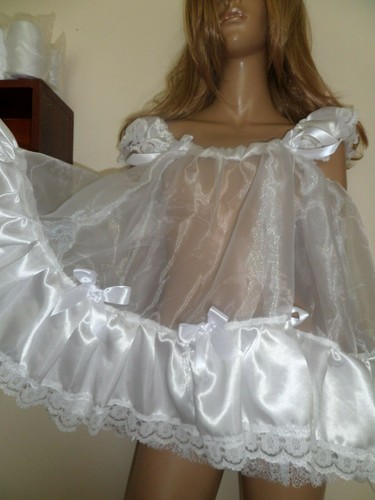 White organza satin adult - satin,