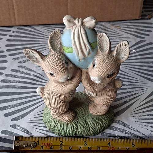 Ceramic rabbit ornament - ceramic,