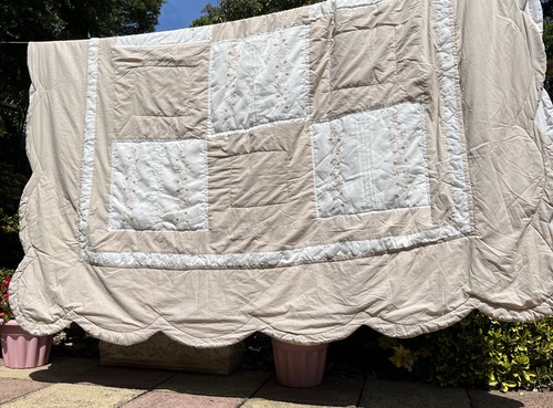 Bed throw eiderdown beige - eiderdown, &