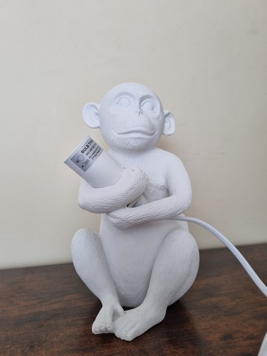 White monkey table lamp - white,
