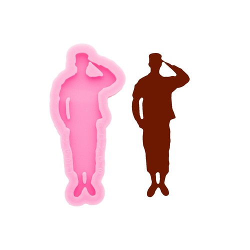 Saluting soldier silicone