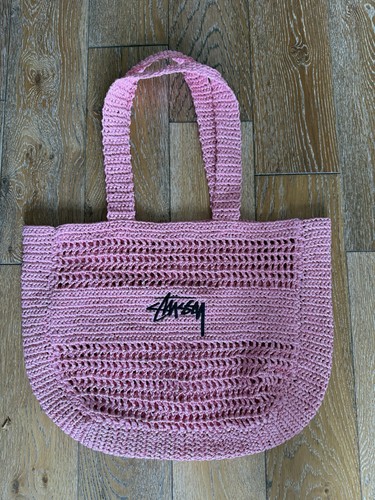 Rare stussy raffia pink tote - rare,