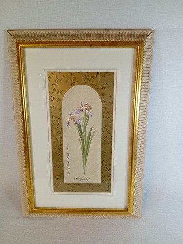 Framed purple iris botanical - framed,
