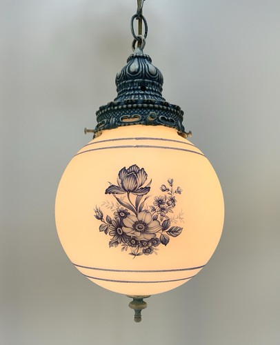 Vintage milk glass floral - glass,